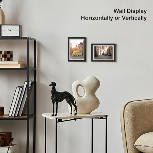 Egofine 4x6 Floating Frames Set of 2, Double Plexiglass Picture Frame, Made of Solid Wood Display Any Size Photo up to 4x6, Wall Mount or Tabletop Standing, Faded Black - Image 5
