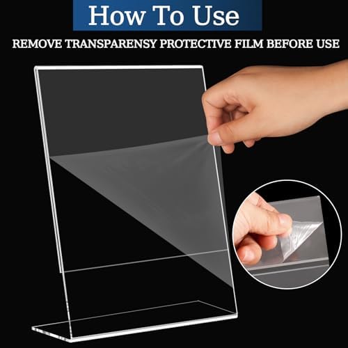 6 Pack 8.5 x 11 Inch Acrylic Sign Holder, L-Shape Acrylic Stands - Image 3