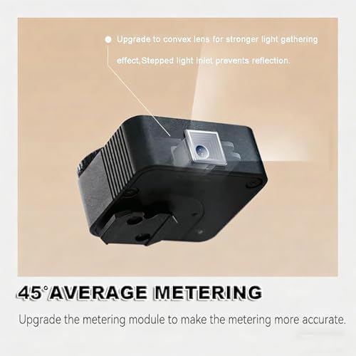 Light Meter for Cameras, Film Camera Photometer with Self-Adjusting Cold Shoe Interface, 45° Light Metering & 2 Dial to Adjust ISO, Durable Aluminum & Rechargeable, for Film Cameras - Image 6