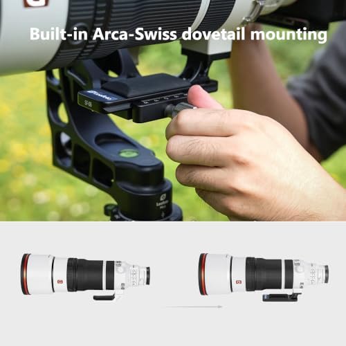 Leofoto SF-06 Replacement Lens Foot for Sony FE 100-400mm F4.5 GM OSS Lens (SEL100400MC), Arca-Swiss Dovetail Tripod Collar Foot with QD Socket, 1/4" & 3/8" Threads, CNC Aluminum Low-Profile Base - Image 3