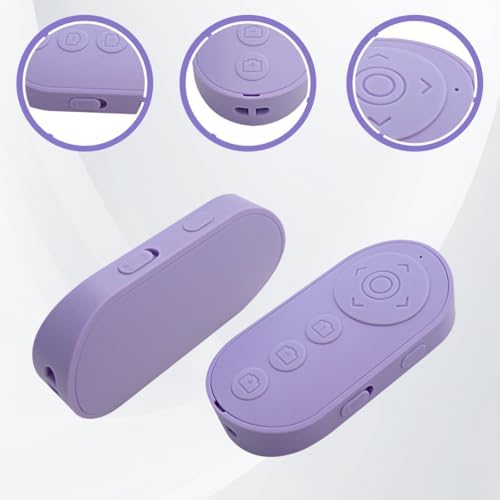 2026 Upgraded Bluetooth Camera Remote Shutter with Zoom and Front/Rear Camera Switch for Photo and Vlogging, Remote Clicker for iOS Android Smartphone, Wireless Video Scrolling for Ti*ktok (Purple) - Image 3