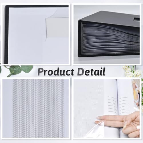 Popotop Photo Album 4x6 100 Photos with Writing Space, Leather Cover Album with Display Picture Window, Photo Book for Wedding Family Baby Gift - Image 5