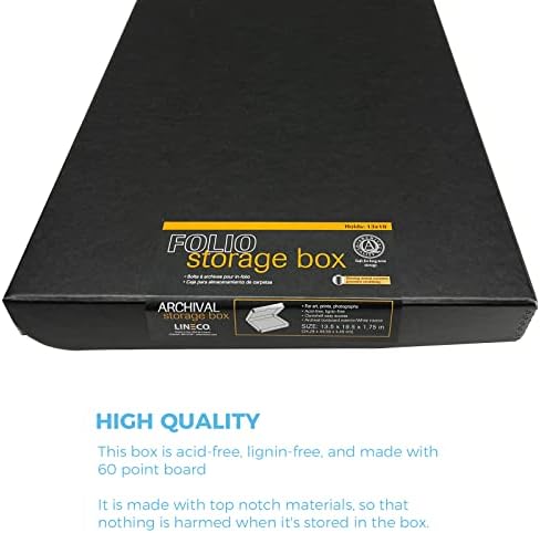 Lineco Clamshell Archival Storage Box, 13.5x19.5x1.75 In, Black, Pack of 2 - Image 5