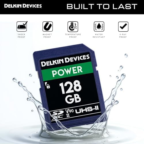 Delkin Devices Power 128GB SDXC UHS-II Memory Card – 300MB/s Read, 250MB/s Write | Ideal for 8K, 4K, HDR, and 360 Video | High-Performance SD Card for Cameras - Image 3