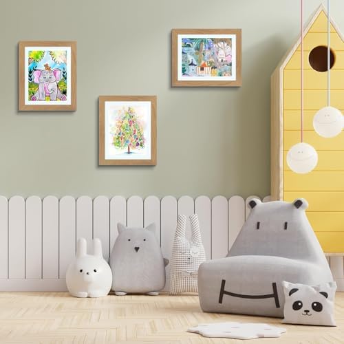 2 Pack 10x12.5 Front-Opening Kids Artwork Frames Changeable (Brown) - Image 6