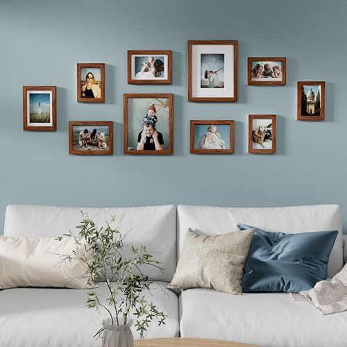 Vittanly 10 Pack Picture Frames Collage Wall Decor, Walnut Brown - Image 4