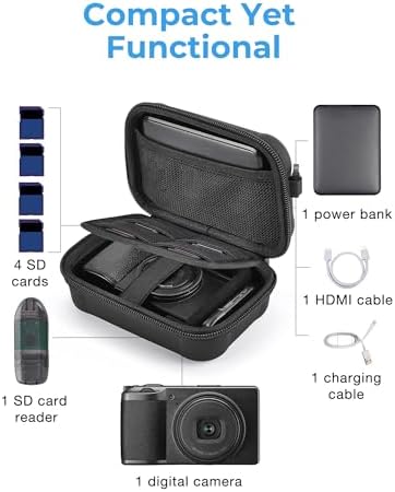 BAGSMART Digital Camera Case, Small Camera Bag with 2 Carrying Ways, Grey - Image 4