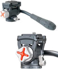 Tripod Fluid Head Metal Mini Pan Tilt Video Head Mount with Arca Type Quick Release Plate, Telescopic Handle Tripod Head for Compact Video Camera DSLR Camera by Pukoko