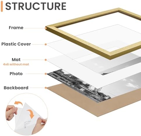 upsimples Picture Frames set of 19, Including 8x10, 5x7, 4x6 Gold Frame - Image 3