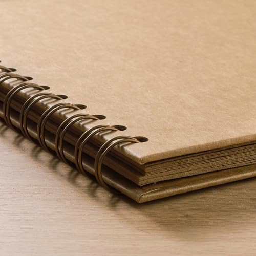 Scrapbook 10 x 10 Inch DIY Square Photo Window + 3 Corner Stickers, Photo Album Hardcover Kraft Paper Brown 20 Sheets/ 40 Pages - Image 6