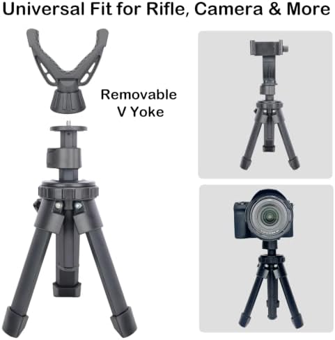 Portable Shooting Tripod with 360° Rotating & Removable V Yoke - Adjustable Height Rifle Rest Stand for Hunting, Target Shooting, Binoculars, Cameras & Outdoor Activities - Image 6