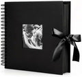 INNOCHEER Photo Album - Self Adhesive 80 Black Pages, Large Scrap Book Wedding Guest Book for DIY Anniversary Travel Memory Scrapbooking (Black 10X10) by INNOCHEER