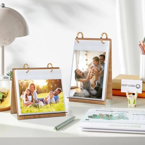 ZEEYUAN Desktop Photo Album Stand, 5x7 Standing Flip Photo Album, Christmas & Valentines Mothers Day Gifts - Image 6