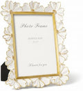 Cuspin White and Gold 5x7 Picture Frame Ornate Floral Vintage Resin Frame by Cuspin