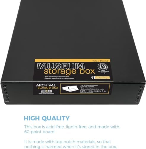 Lineco Drop Front Archival Storage Box, 11.75x15.25x3 in, Black, 2 Pack - Image 4