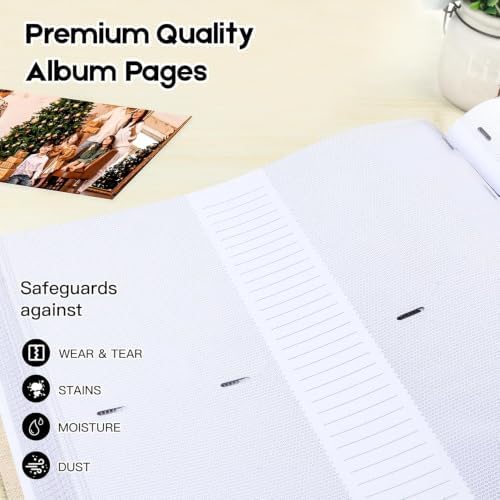 600 Pocket 4x6 Photo Album with Writing Space, Linen Cover, Beige - Image 6