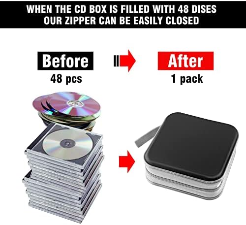CD/DVD Case Wallet, 48 Capacity, Black, Plastic, Portable, Lightweight - Image 4