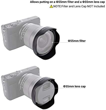 Lens Hood for Canon EF-M 11-22mm F4-5.6 is STM Lens, Reversible Lens Shade on EOS M6 Mark II M200 M100 M50, Replace Canon EW-60E Lens Hood - Image 4