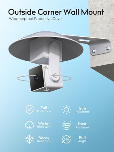 Gcioii Wall Mount for WYZE Cam Pan V3 & Cam Pan V4, Weatherproof Cover and Outside Corner Accessories, Reduce Blind Spots (1 Pack White,Camera not Included) - Image 3