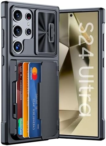 GooseBox for Samsung Galaxy S24 Ultra Wallet Case with RFID Blocking Card Holder, Camera Cover and Kickstand, Full Body Shockproof Wallet Case for S24 Ultra 6.8Inch 2024 for Women Men-Black(Upgraded) by GooseBox