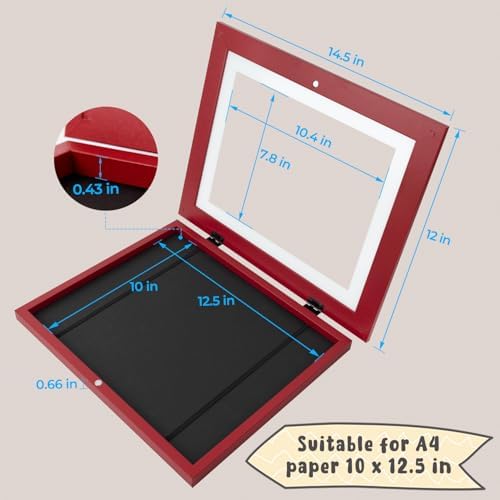 2 Pack 10x12.5 Front-Opening Kids Artwork Frames Changeable (Red) - Image 3