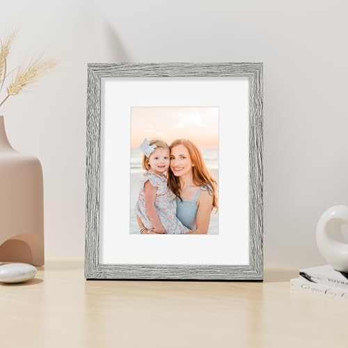 Vittanly 8x10 Picture Frame Made of Solid Wood for Wall or Tabletop, Grey - Image 4
