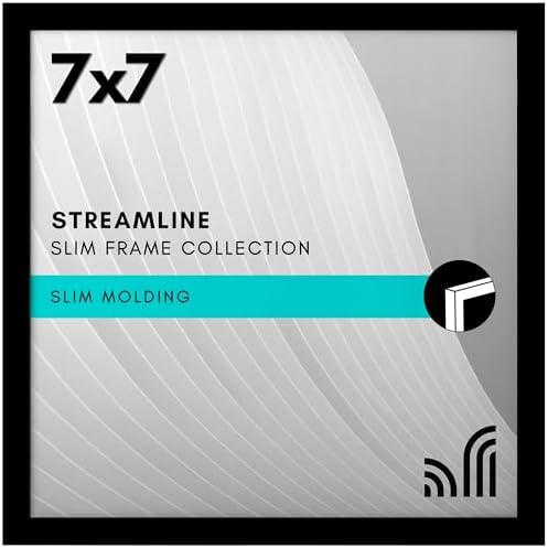 Americanflat 7x7 Picture Frame - Slim Molding - Black by Americanflat