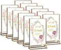 12 Pack Acrylic Sign Holder 4x6 Gold Frames, Wedding Table Number Holders Double Sided Vertical Clear Display Stand, Picture Holders for Tables, Menus, Flyers, Party and Office Decor by DECOHOBO