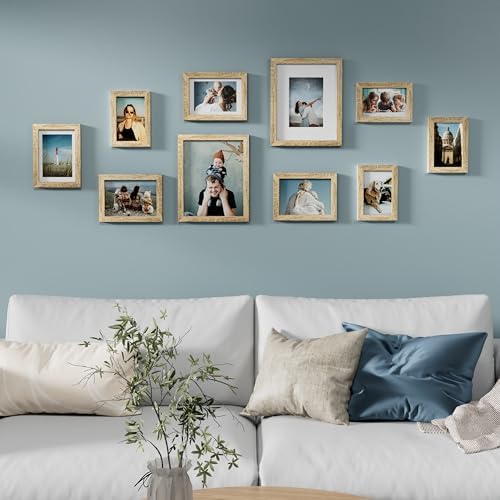 Vittanly 10 Pack Picture Frames Collage Wall Decor, Light Wood - Image 4