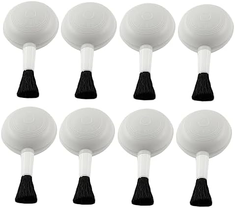 8 Piece Lens Blower Brush Cleaning Kit 2 in 1 ABS White by Happyyami