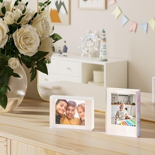 Cute Instax Mini Photo Frames, 2x3 Polaroid Picture Frames, Acrylic Desktop Small Picture Frame for Fujifilm & Polaroid Film, Mini Instant Photos Display Holder for Home, Office Decoration (3 Pack) - Image 7