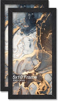 5x10 Picture Frame Set of 2 Black Engineered Wood Tabletop/Wall Hanging by Fxojyvo