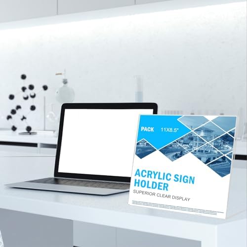 12 Pack Acrylic Sign Holder 8.5 x 11 Horizontal Slant Back Acrylic Stands for Display Plexiglass Clear Acrylic Display Stands for Ad Frame, Picture Photo Frames, Promotions, Restaurants, Office - Image 6