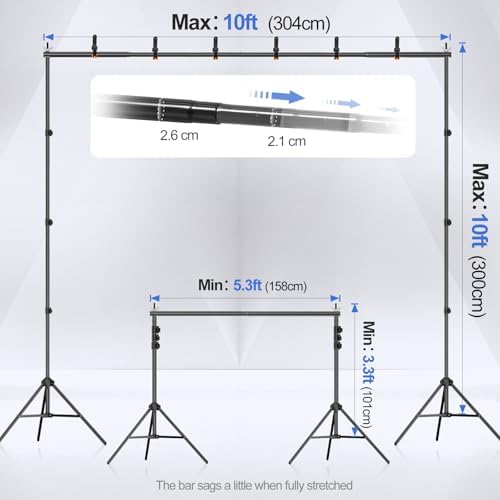 EMART Backdrop Stand 10x10FT Adjustable Back Drop Stand for Party Events - Image 2