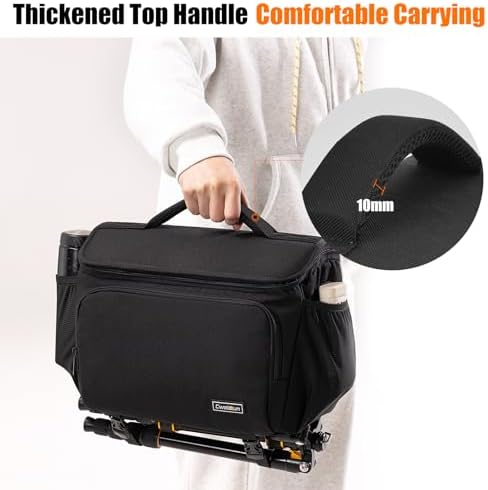 Cwatcun Camera Crossbody Shoulder Messenger Case, DSLR/SLR/Mirrorless Travel Photography Sling Bag with Tripod Holder and Rain Cover for Canon, Nikon, Sony, Fuji Cameras, Lens and Accessories - Image 6