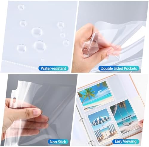 Feifeiya 150 Pack 4 x 6 Photo Sleeves for 3 Ring Binder(for 600 Pictures) archival Photo Page Protectors Holds Clear Plastic Refill Pages Plastic Album Refill Pages - Image 3