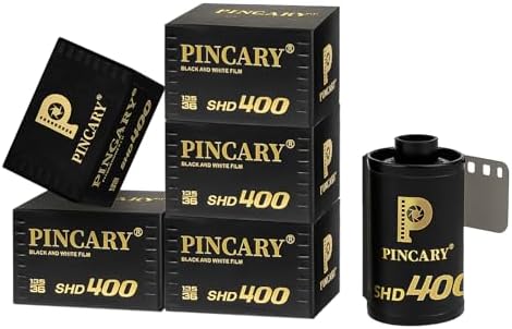 ISO 400 SHD400 Black and White 35mm Film, Balanced Latitude for Editorial Workflow, Scan Friendly Hand-Offs for Portraits on 35mm Film Camera, DX 24x36mm, 36EXP - 6 Pack by Pincary