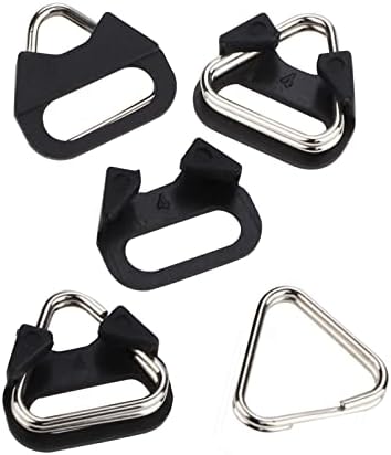 Leftfoto Stainless Steel Triangle Split Ring,Camera Strap Hook Lug Ring, with Plastic Cap,for Belt Hook Lanyard for Camera Shoulder Strap (4 pcs) - Image 2