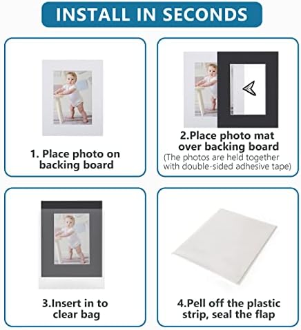 Somime 10 Pack Acid-Free 8x10 Black Mat Set for 5x7 Pictures with Bevel Cut - Image 6