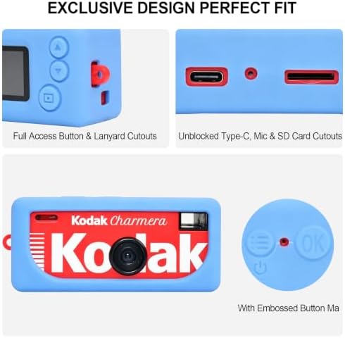 BOVKE Soft Silicone Case for KODAK CHARMERA Keychain Digital Camera, Blue - Image 4