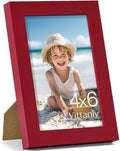 Vittanly 4x6 Picture Frame Made of Solid Wood for Wall or Tabletop, Red by Vittanly