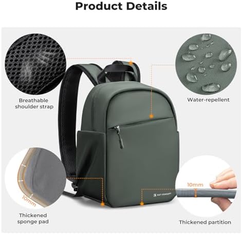 K&F CONCEPT Camera Backpack, Lightweight Compact Camera Bag 5L - Image 6
