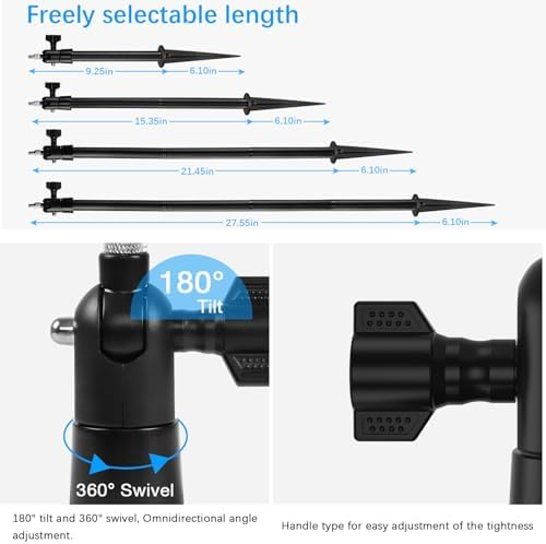 Security Camera Ground Stake and Weatherproof Silicone Skin Compatible with Arlo Essential XL Camera (2nd Gen) Suitable for Stake Into Soft Ground（Black） - Image 2