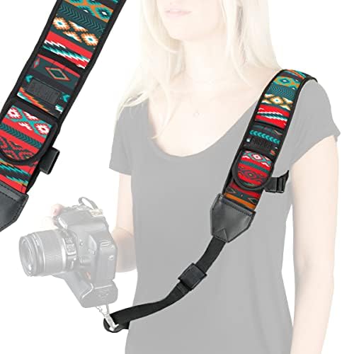 USA Gear Camera Sling Shoulder Strap - Adjustable Neoprene, Safety Tether, Accessory Pocket, DSLR Strap Quick Release - Compatible with Canon, Nikon, Sony and More DSLR Mirrorless Cameras (Southwest) by USAGEAR