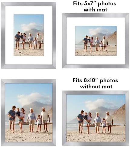 Americanflat 8x10 Picture Frame 2-Pack - Matted to 5x7 - Silver - Image 4