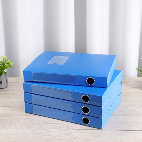 HUA JIE 4 Pack A4 Storage File Boxes Plastic Archives Cases with Lid,Blue - Image 6