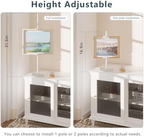 31.5"H Adjustable Tabletop Picture Frame Stand, Tabletop Easel Stand, White - Image 3