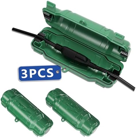 3 Pack Outdoor Extension Cord Safety Cover, Waterproof, Green by Unknown