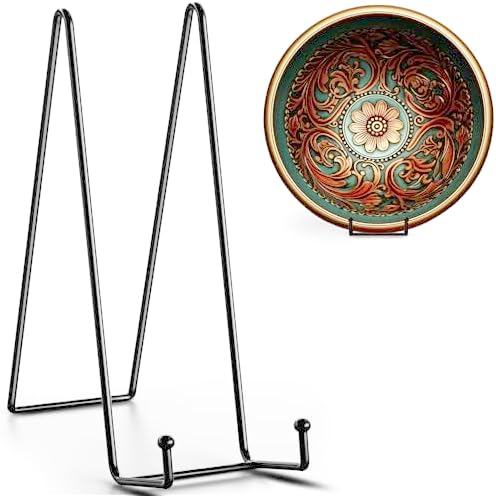 TR-LIFE 16 Inch Black Metal Plate Stand (3 Pack) - Heavy Duty Picture and Display Stand for Large Plates, Frames, Platters and Art by TR-LIFE