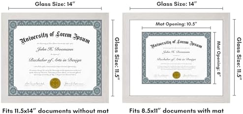 Americanflat 11.5x14 Picture Frame - Matted to 8.5x11 - White - Image 2
